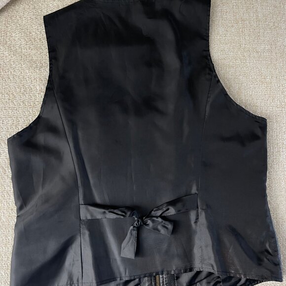 Black Leather Vest M Motorcycle Vest Unisex sleeveless vest jacket - Picture 8 of 8